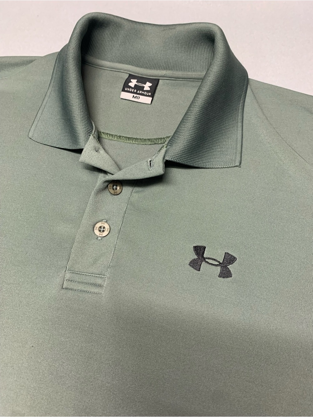Under Armour Men's Polo Shirt - Sage Green with Black Logo
